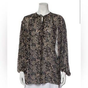Isabel Marant Black and Cream Floral Blouse
